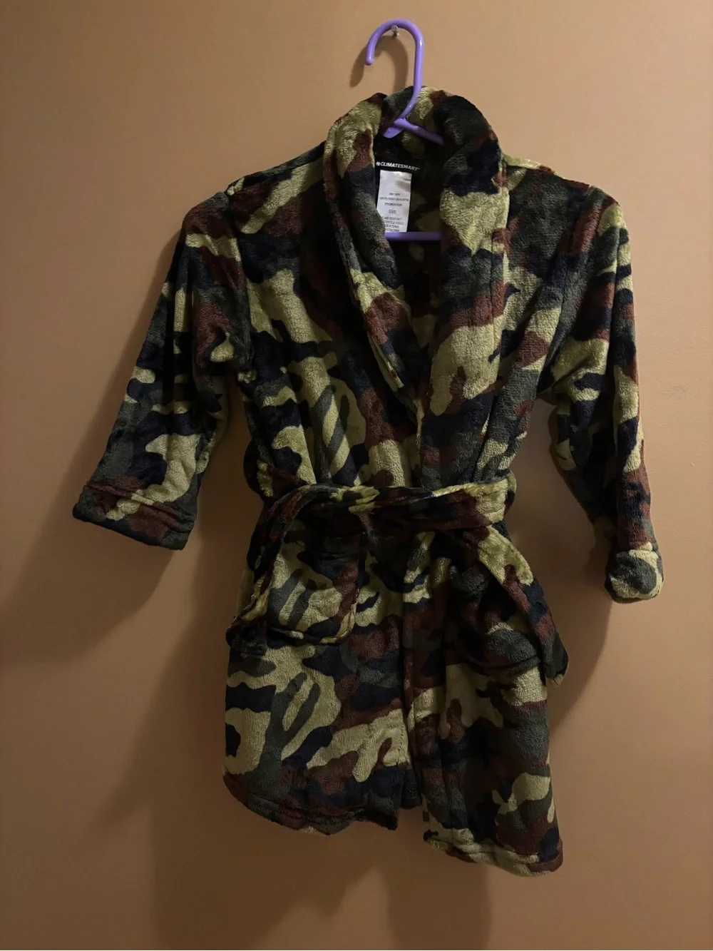 🔴Plush Camo Shawl Collar Robe Jacket - Green Camo